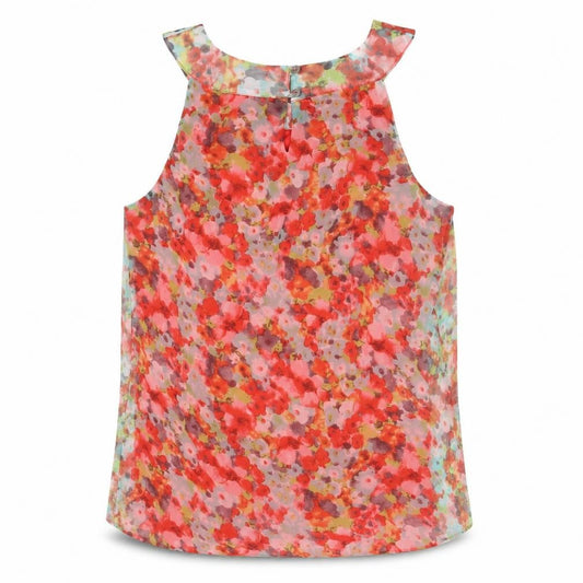 Wallis Women Multicoloured UK 12 Floral Chiffon Sleeveless Tunic Blouse