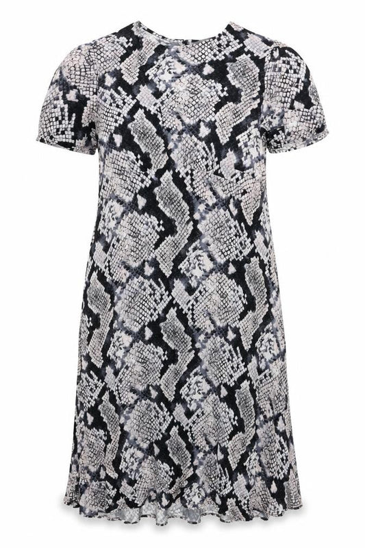 Principles Women Black Snake Print Shift Dress Size 16 Jersey