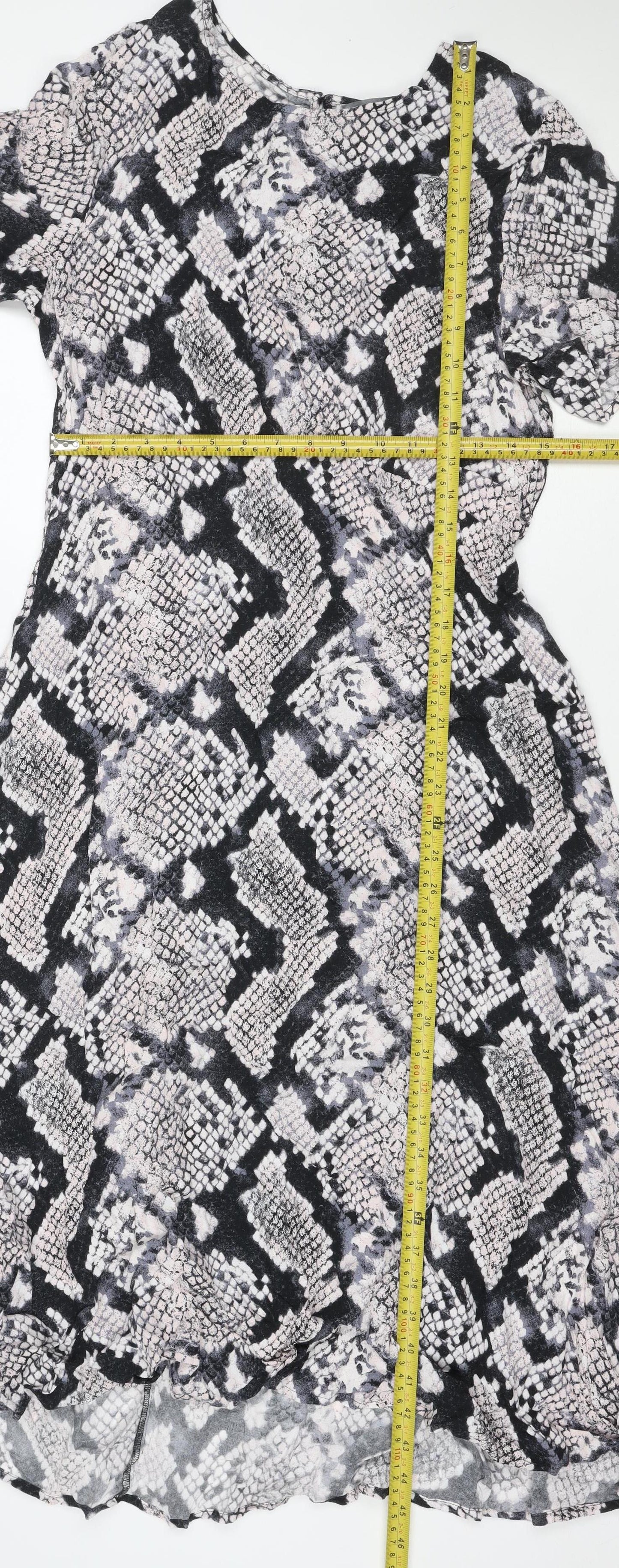 Principles Women Black Snake Print Shift Dress Size 16 Jersey