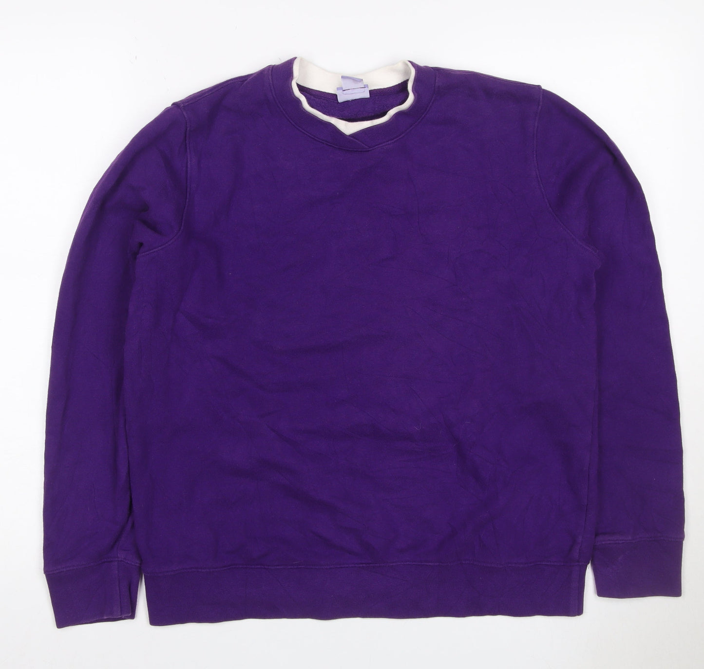 Laura Scott Women’s Purple Size 14 Fleece V-Neck Pullover Jumper