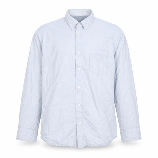 Dunnes Men Blue L Regular Fit Cotton Button-Down Long Sleeve Shirt