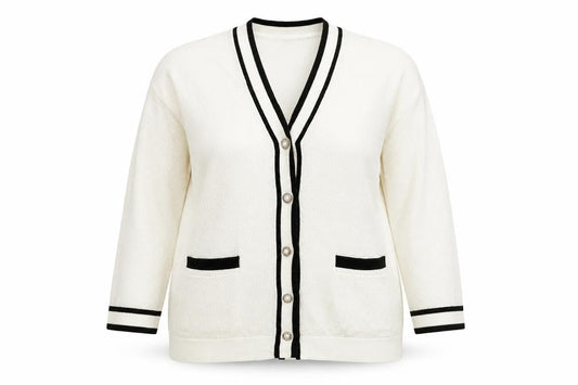 Who What Wear Women Ivory XL V-Neck Button Pocket Knit Cardigan
