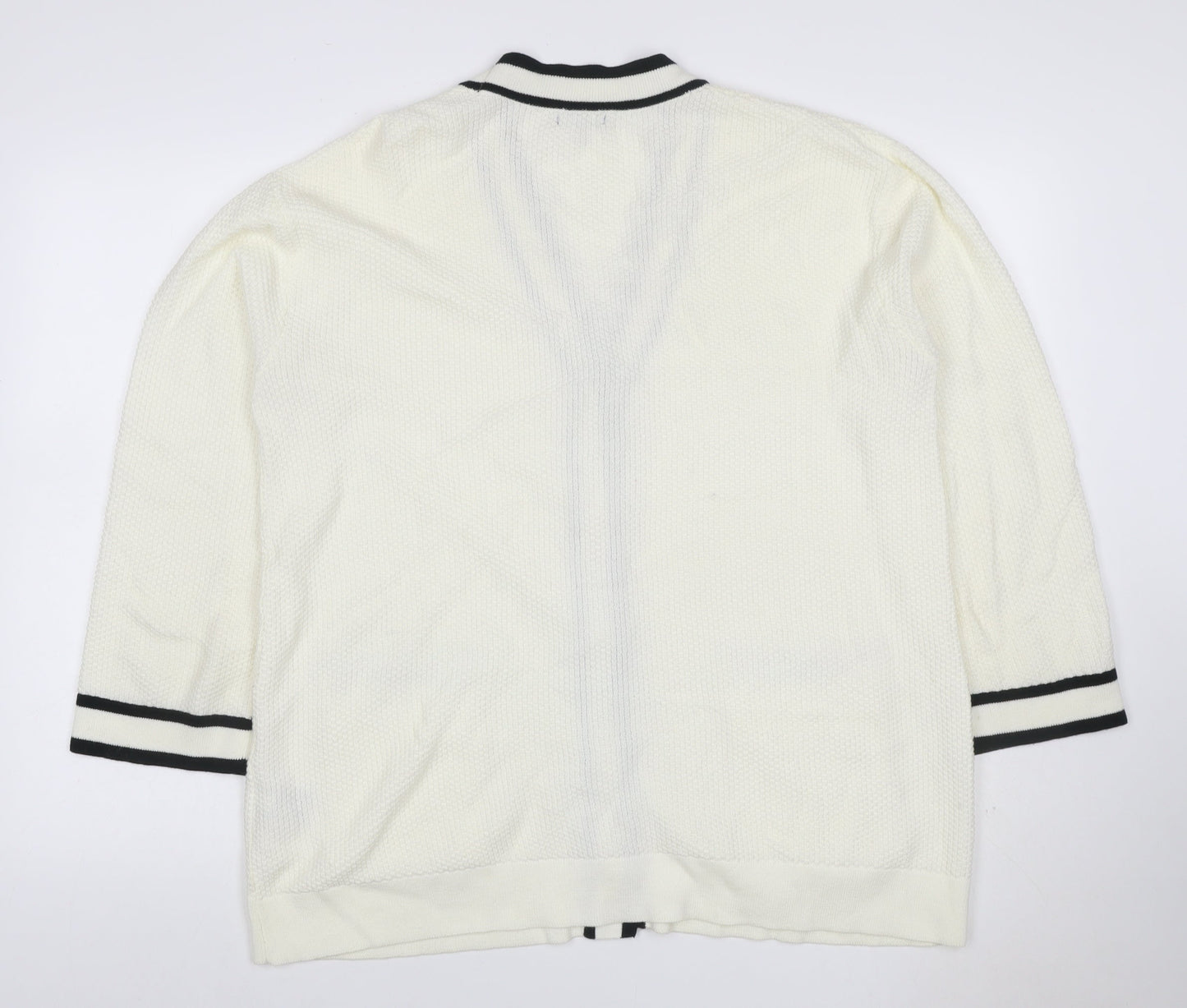 Who What Wear Women Ivory XL V-Neck Button Pocket Knit Cardigan