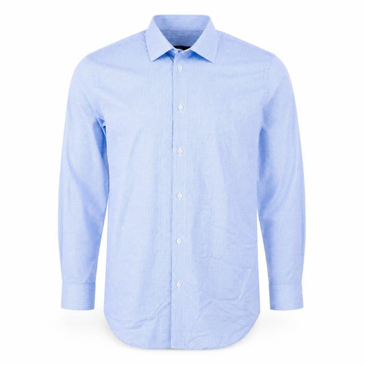 Dunnes Men’s Blue Check Regular Fit 16in Long Sleeve Shirt
