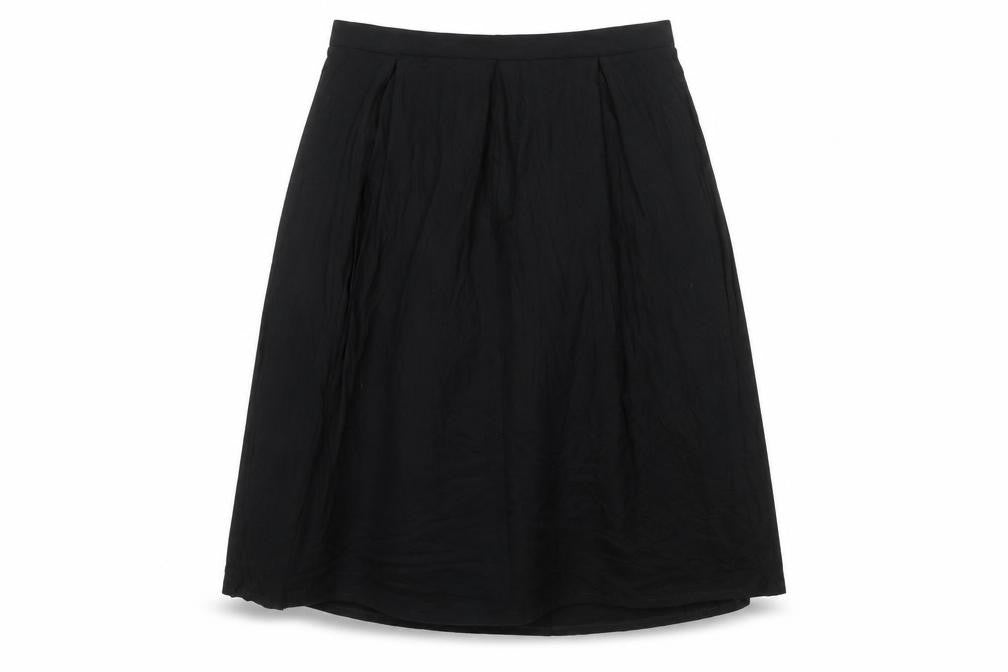 Front view of ASOS Women’s Black UK 22 Plus Midi A-Line Stretch Skirt