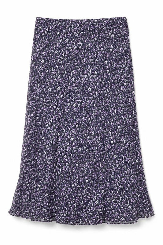 Gallery Women Black Floral Viscose Maxi Skirt UK 18 Elastic Waist