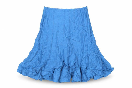 Per Una Women’s Blue Linen Flare Knee Length Skirt UK 12