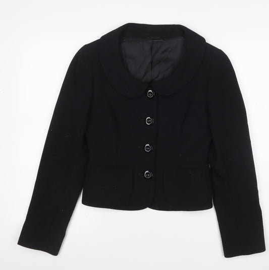 Hobbs Women’s Black UK 8 Virgin Wool Tailored Blazer Jacket
