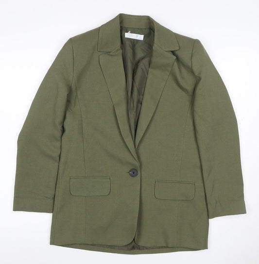 Primark Women’s Green UK 6 One Button Lined Blazer Business Workwear