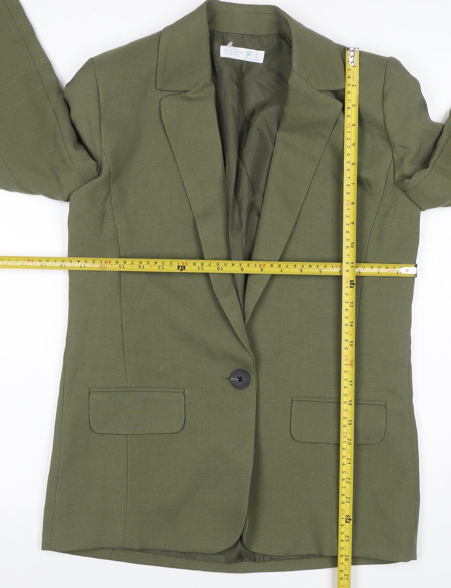 Primark Women’s Green UK 6 One Button Lined Blazer Business Workwear