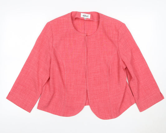 Afibel Women’s Pink UK 18 Tailored 3/4 Sleeve Suit Jacket Blazer