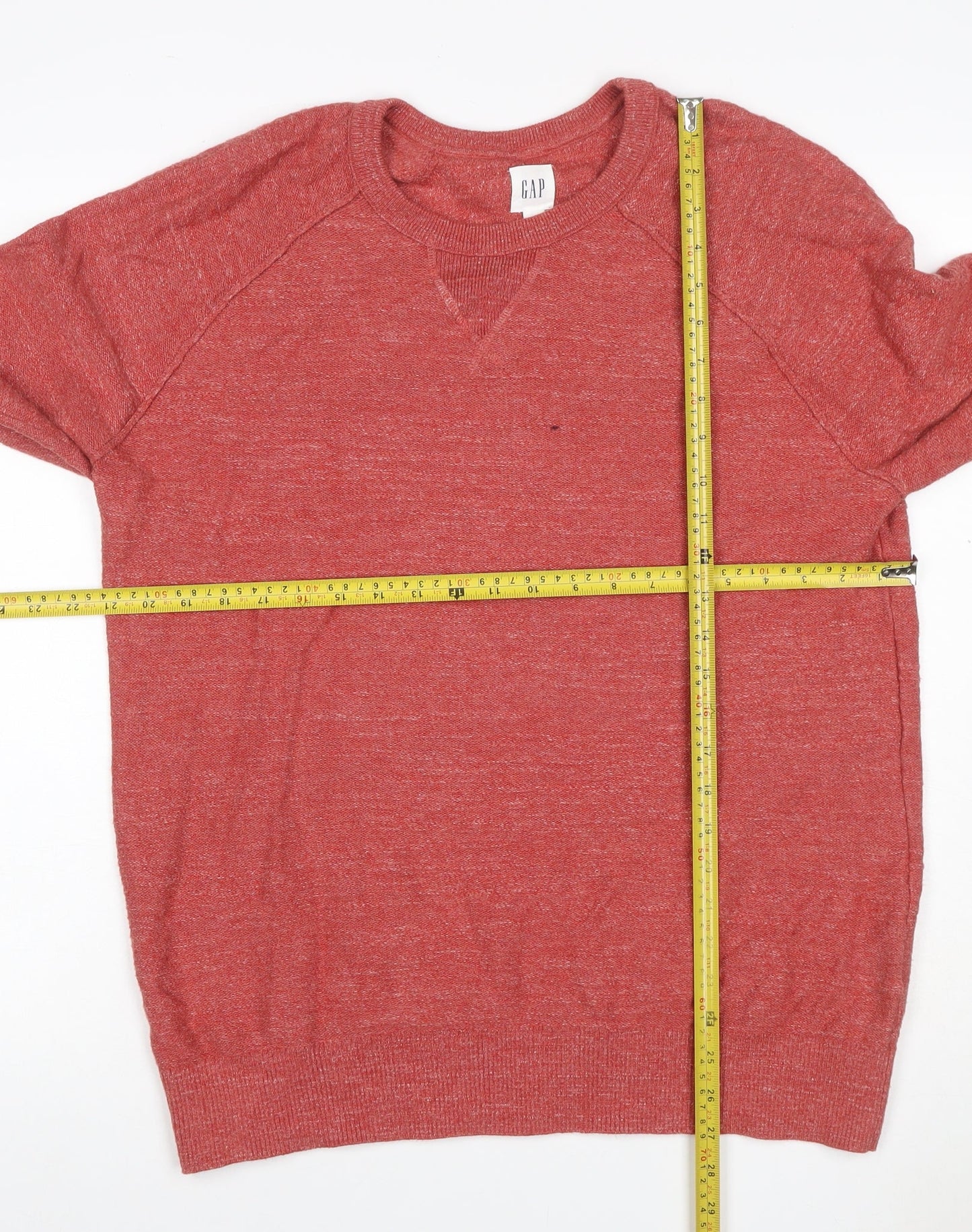 Gap Women’s Red Cotton Crew Neck Raglan Pullover Jumper Size L