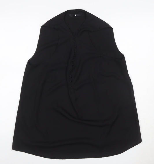 By Very Women’s Black UK 18 Tunic Button-Up Kimono Sleeve Blouse