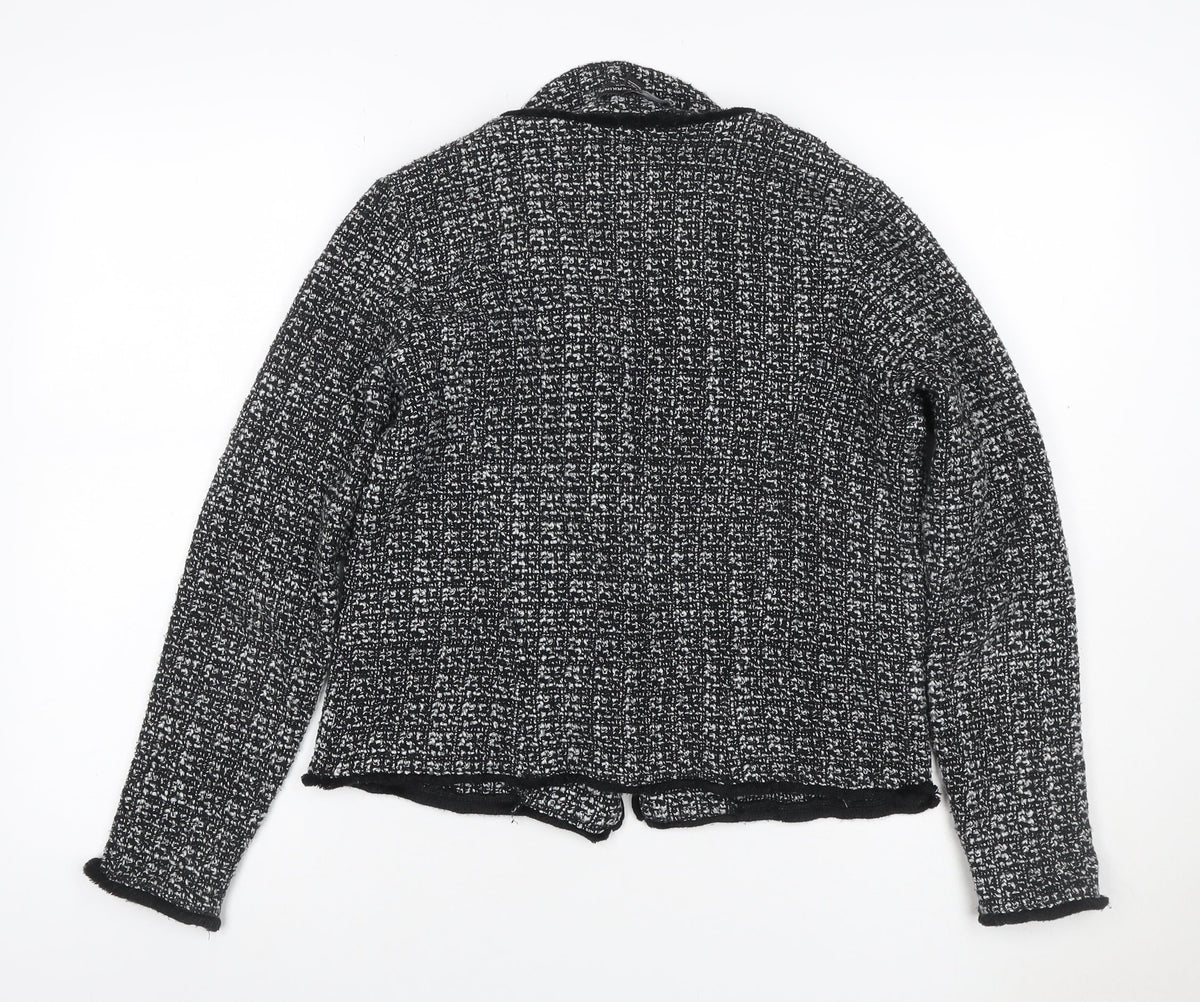 Back view of Dorothy Perkins Women Black White UK 12 Tweed Blazer Workwear