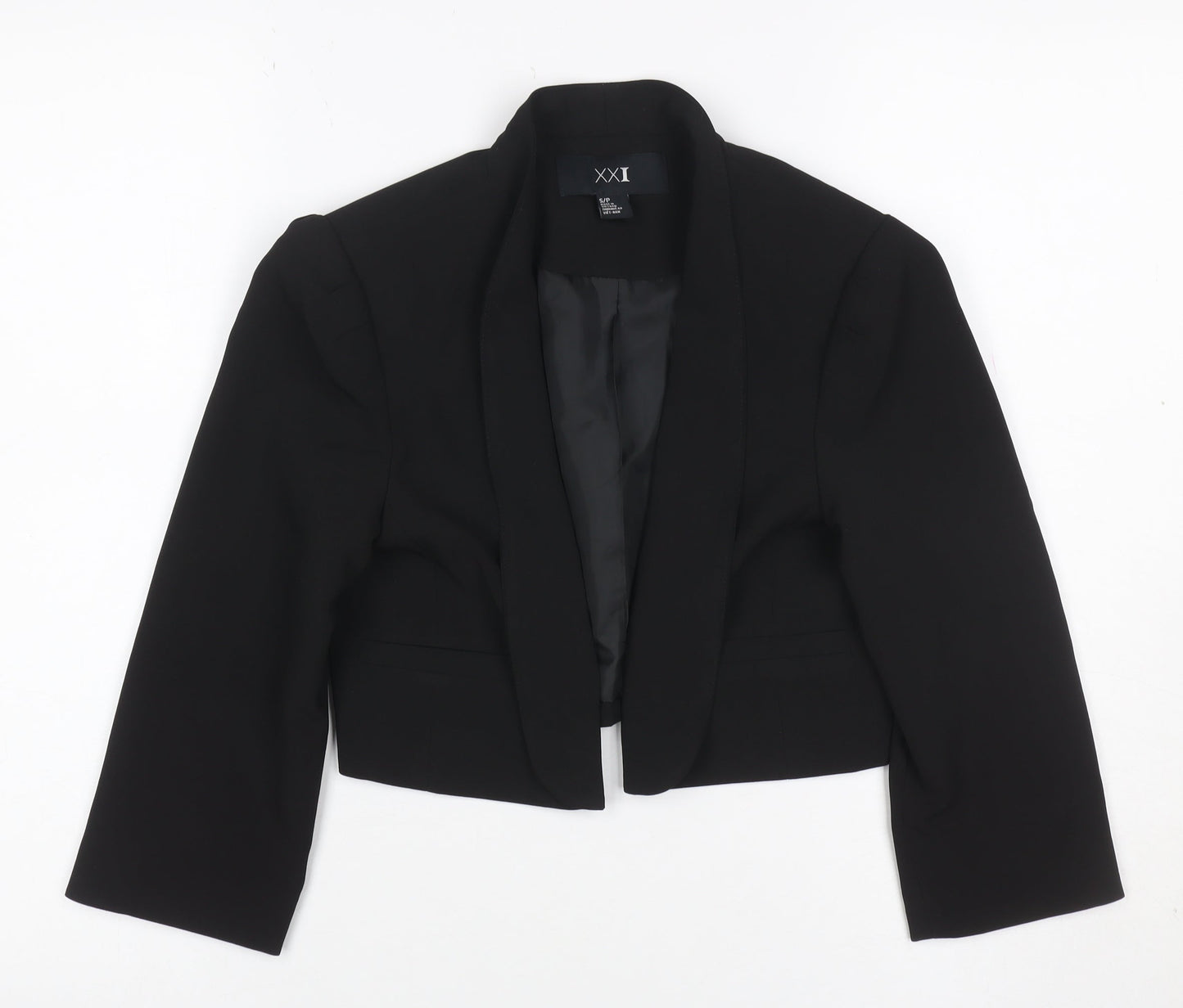 XXI Women Black S Tuxedo Blazer Shawl Lapel Lined Tailored