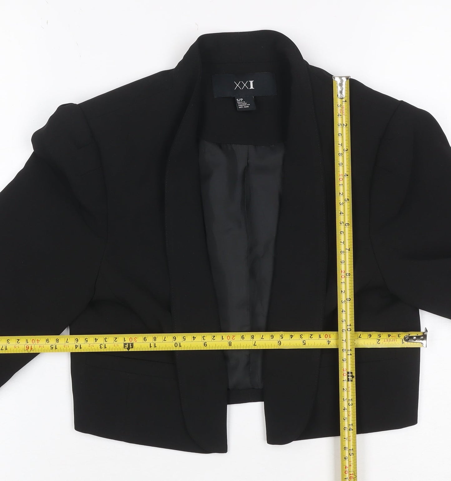XXI Women Black S Tuxedo Blazer Shawl Lapel Lined Tailored