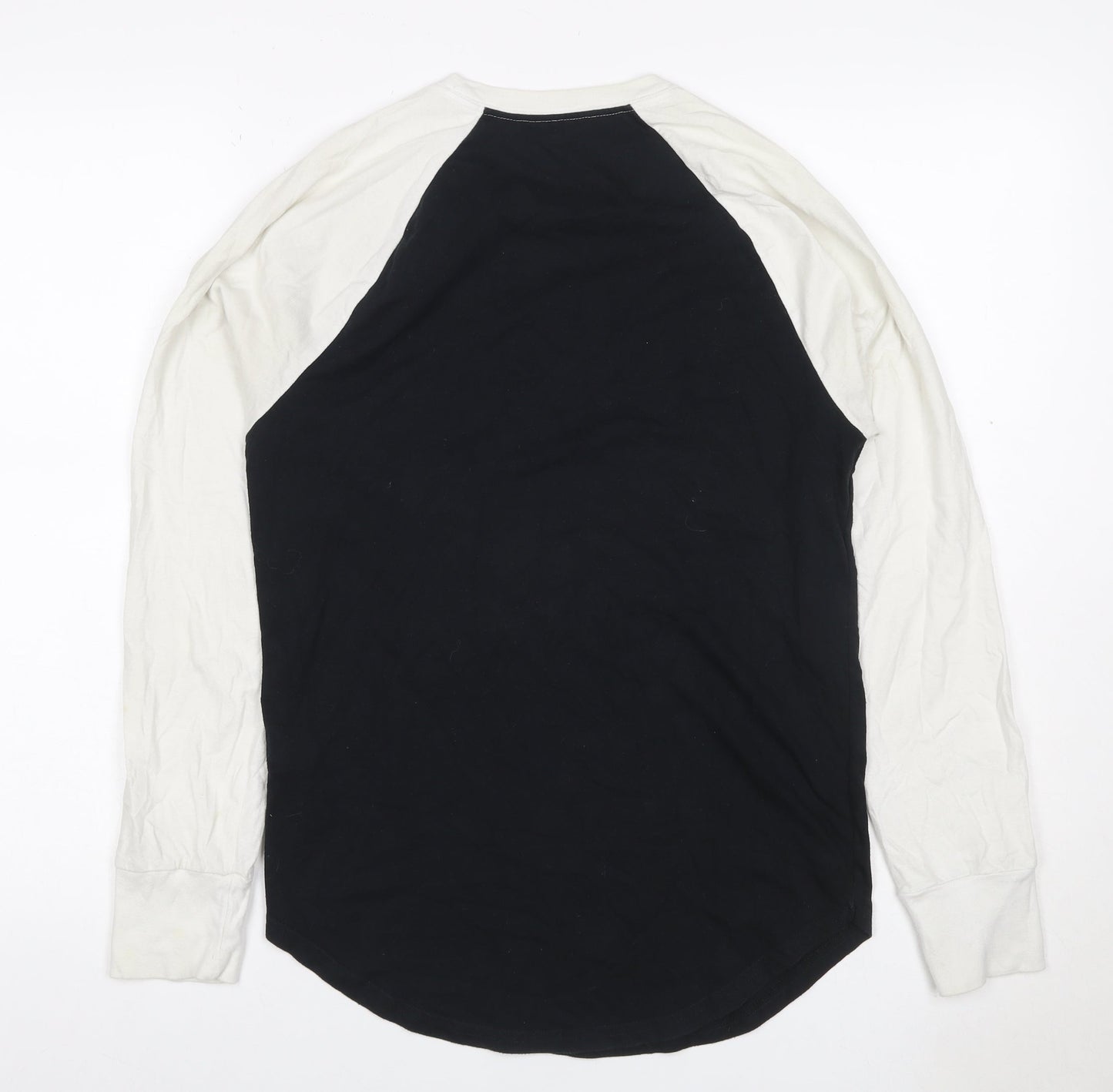 Hollister Men’s XS Black White Colourblock Raglan Long Sleeve T-Shirt