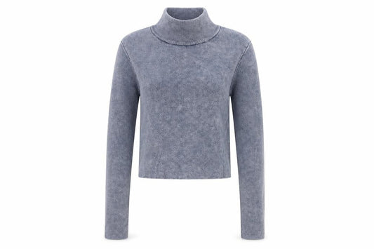 Zara Women’s Blue Roll Neck Slim Fit Knit Pullover Jumper Size M