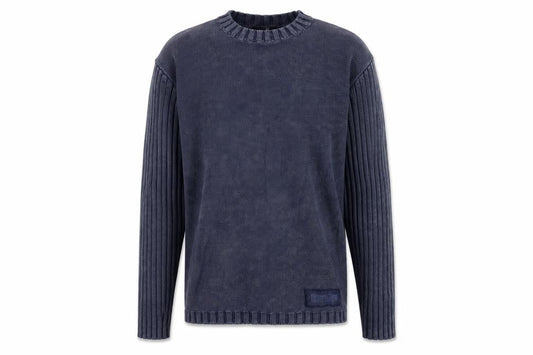 Bhs Men’s Blue Cotton Crew Neck Pullover Jumper Medium Logo Knit