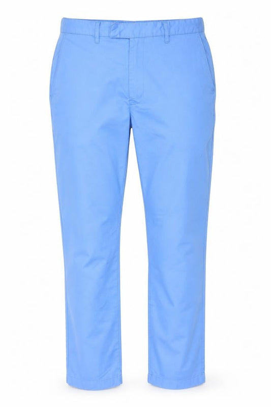 Joseph Turner Men Blue 38R Cotton Chino Straight Trousers