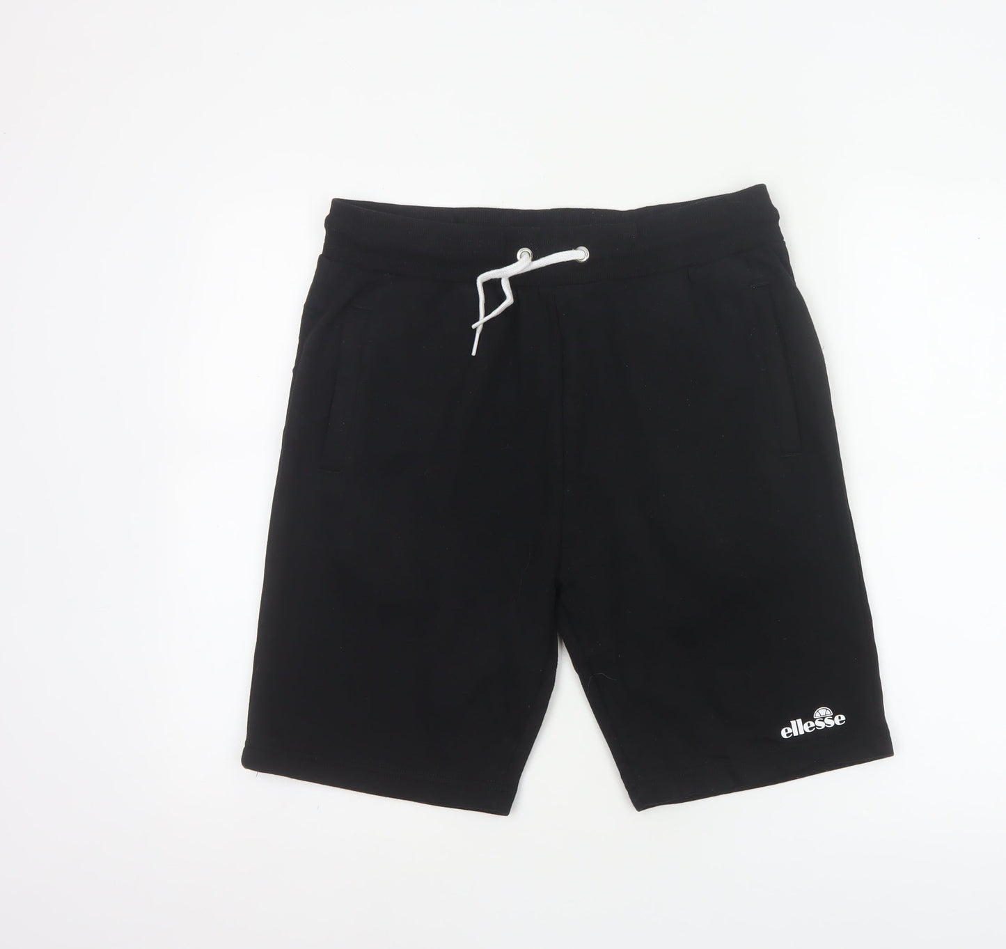 Ellesse Men’s Black S Sweat Shorts Drawstring Logo Pockets