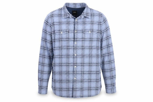 Burton Menswear London Men's Blue L Plaid Flannel Button-Up Shirt