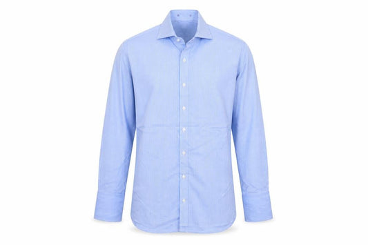 Sartorial Men's Blue Check Cotton 15.5 Long Sleeve Button-Up Shirt