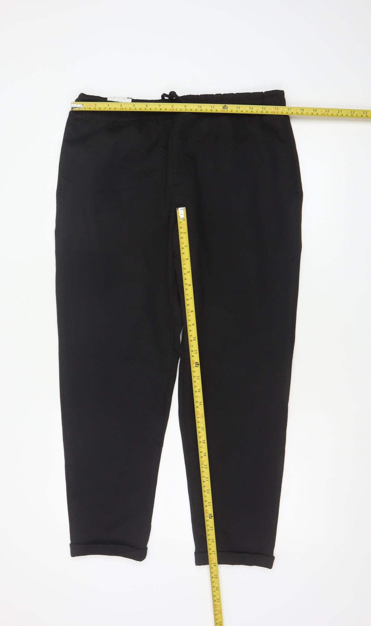 Zara Men’s Black M 31 Jogger Knit Tapered Drawstring Trousers