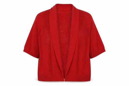 Per Una Women Red UK 18 Open Knit 3/4 Sleeve Cardigan