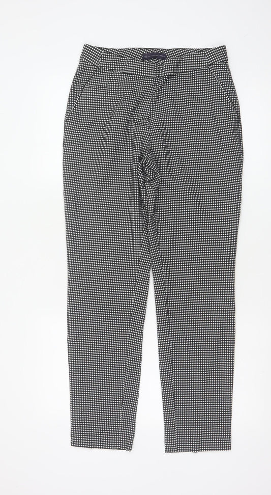 Marks and Spencer Women Black White Geometric Tapered Trousers UK 8