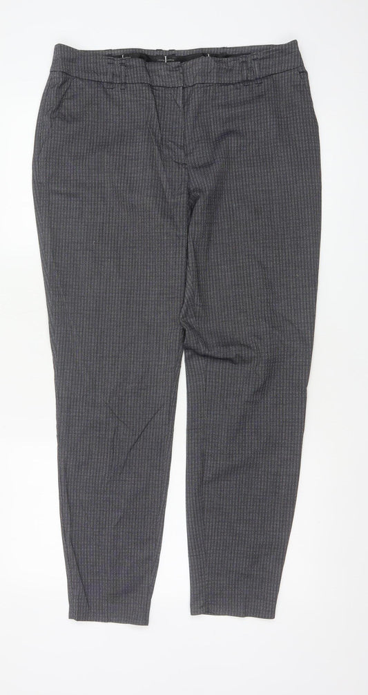 Jasper Conran Women’s Grey Pinstripe Tapered Dress Trousers UK 14
