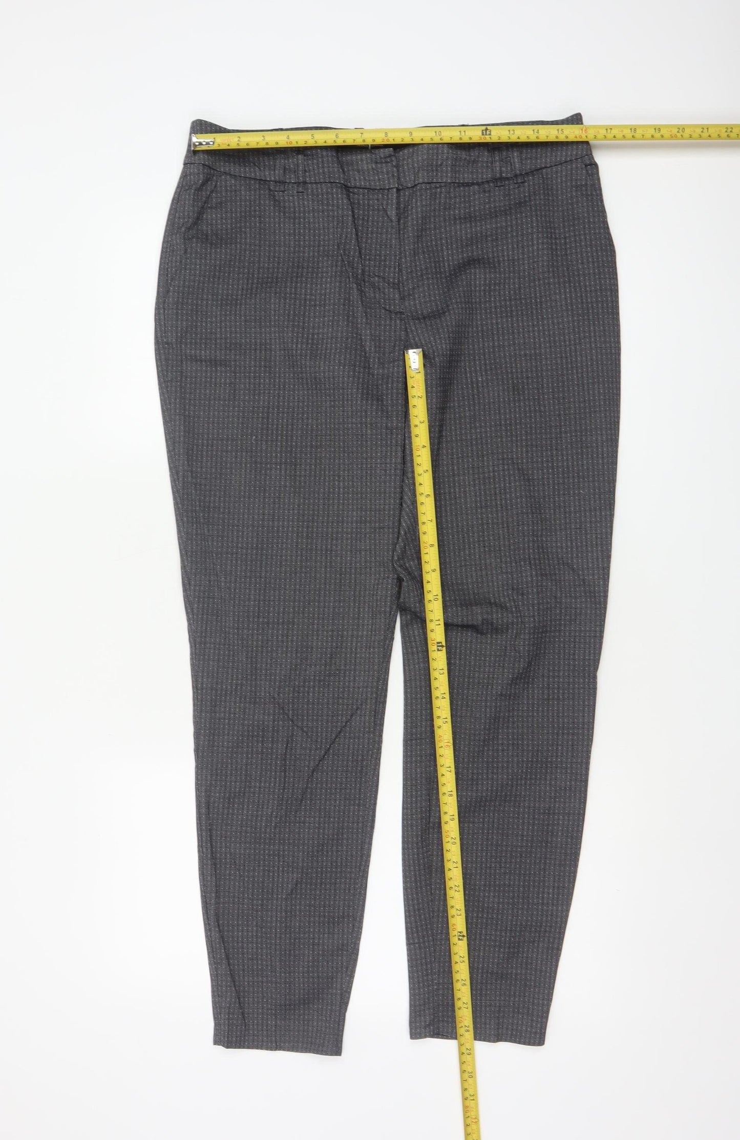 Jasper Conran Women’s Grey Pinstripe Tapered Dress Trousers UK 14