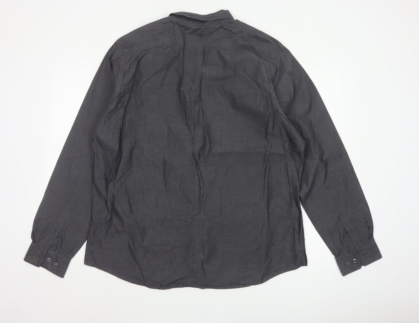 Marks and Spencer Men’s Grey 2XL Slim Fit Cotton Utility Shirt