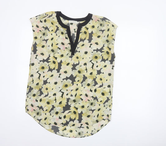 Paraphrase Women Multicoloured Floral V-Neck Cap Sleeve Blouse UK 12