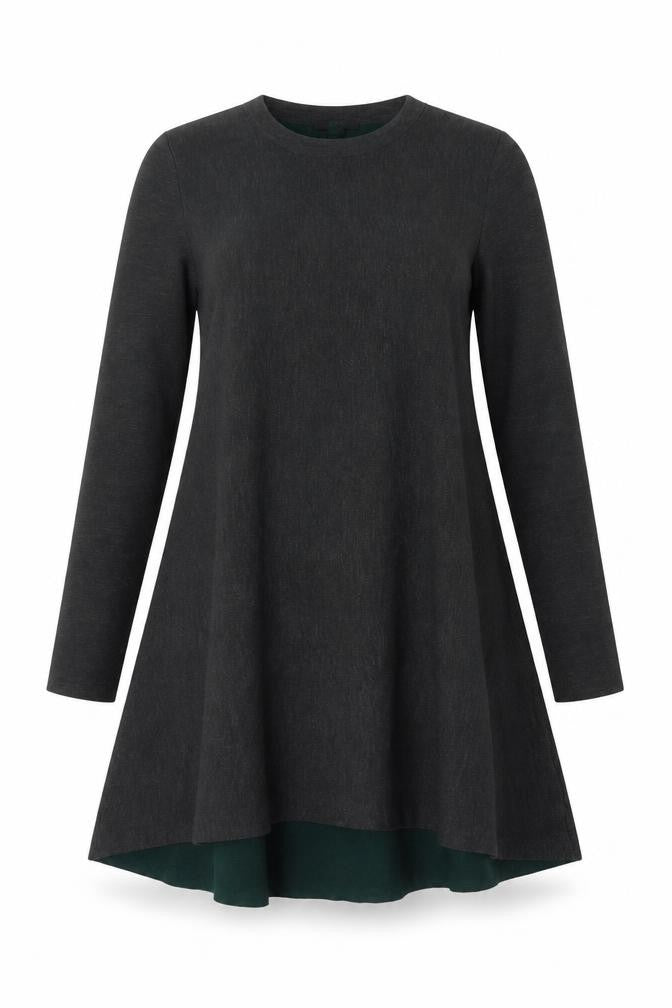 COS Women Grey Wool Blend A-Line Layered Knit Dress Size S