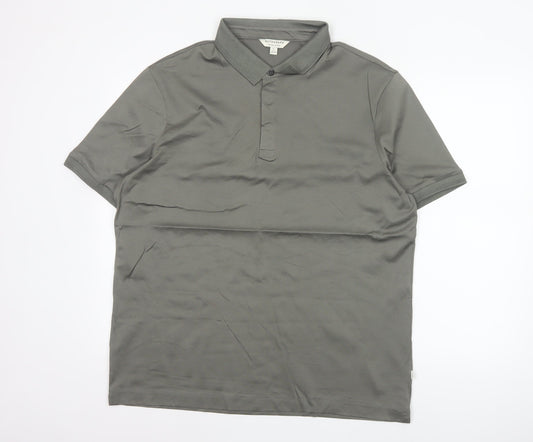 Autograph Men’s Grey XL Supima Cotton Short Sleeve Polo Shirt