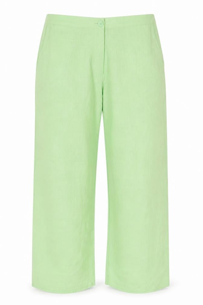 Marks & Spencer Collection Women’s Green UK 22 Regular Linen Blend Wide-Leg Trousers