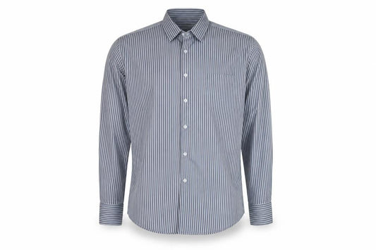 Jaeger London Men's Blue Striped Shirt 15 Long Sleeve Button-Up