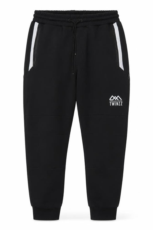 Twinzz Men’s Black Logo Tapered Jogger Trousers Size M