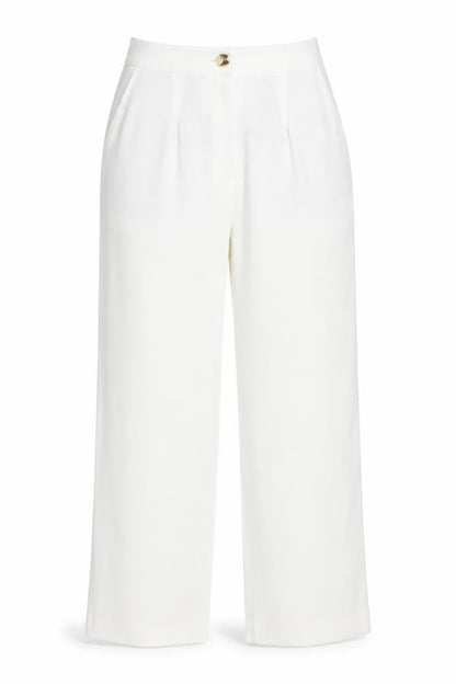 Zara Women Ivory S High Rise Wide Leg Tailored Dress Trousers