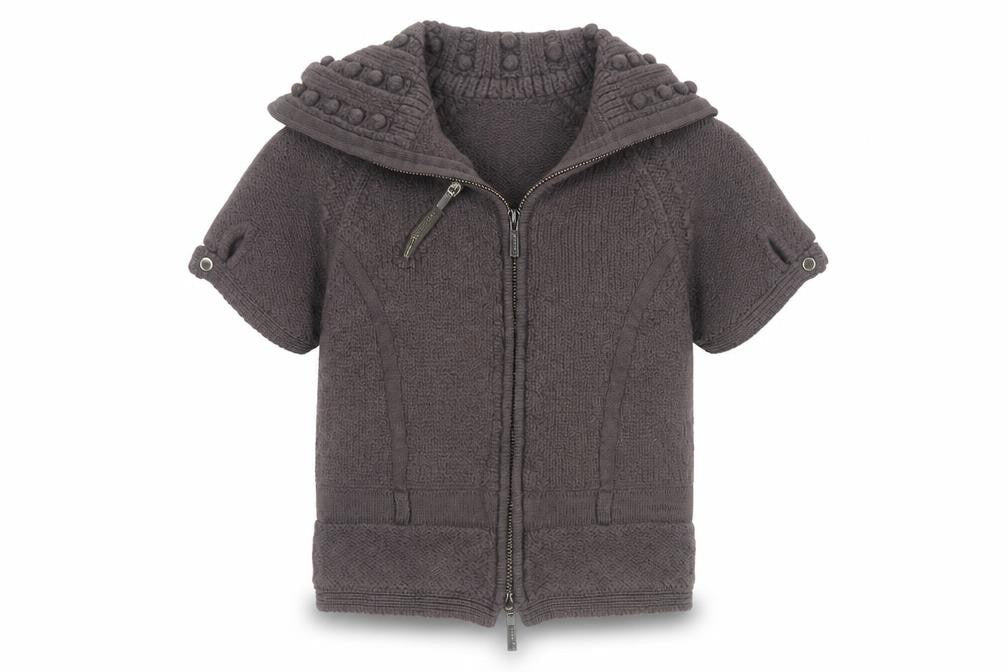 Karen Millen Women’s Grey Size 2 Merino Wool Zip Knit Cardigan