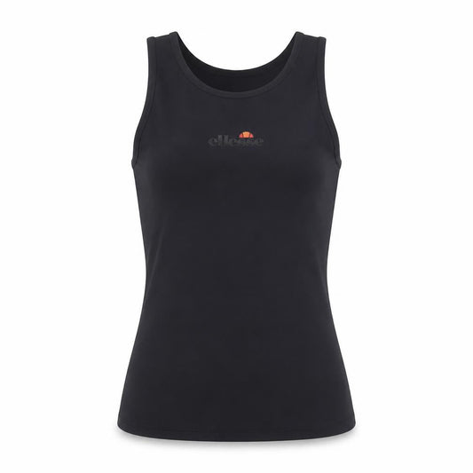 Front view of Ellesse Women Black UK 8 Athletic Stretch Tank Top Logo