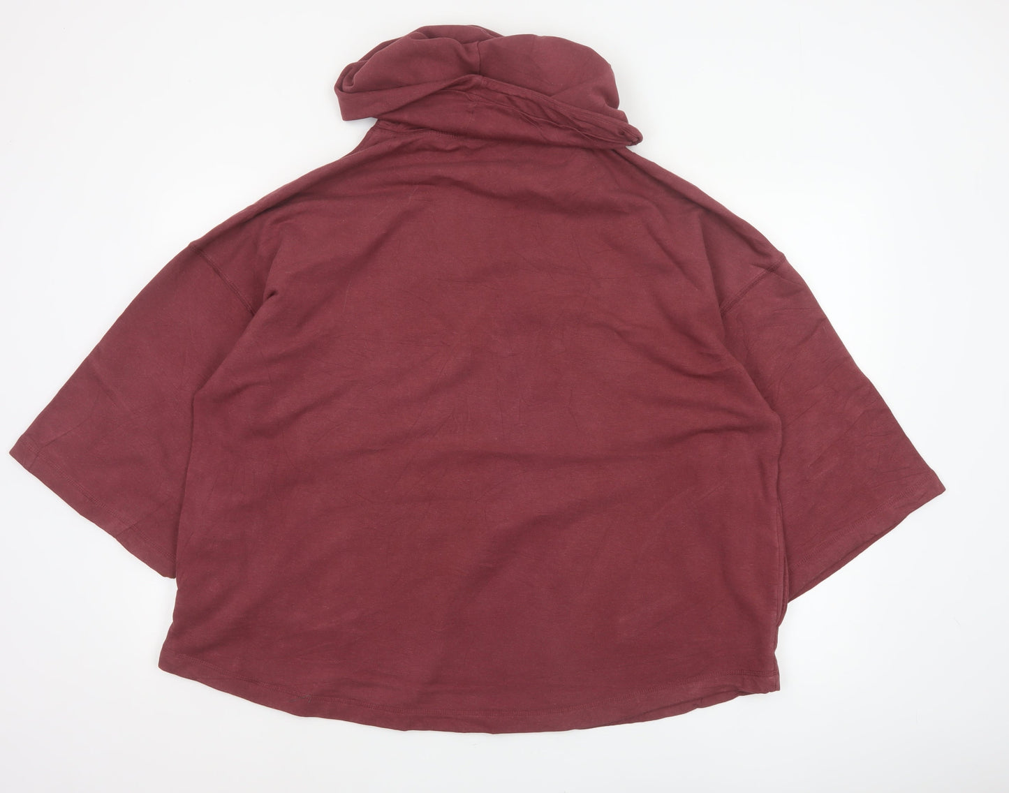 Thought Womens Red S/M Cowl Neck Short Sleeve Oversized Sweatshirt