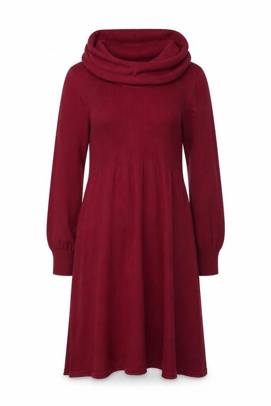 Marks & Spencer Women Red UK 18 Hooded Knit Jumper Dress Long Sleeve