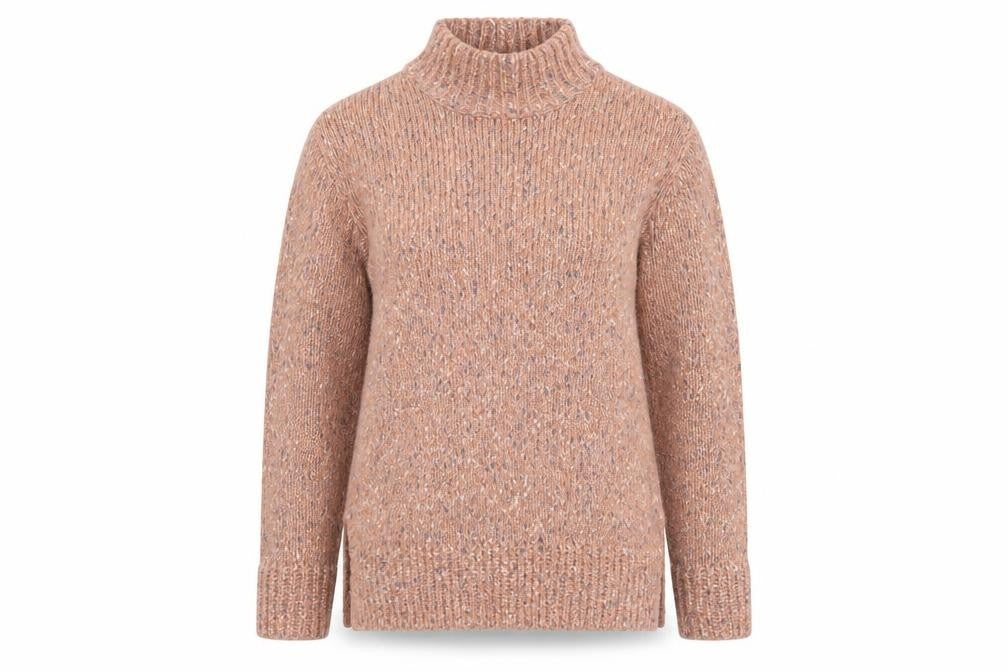 M&Co Women’s Pink Size 10 High Neck Chunky Knit Pullover Jumper