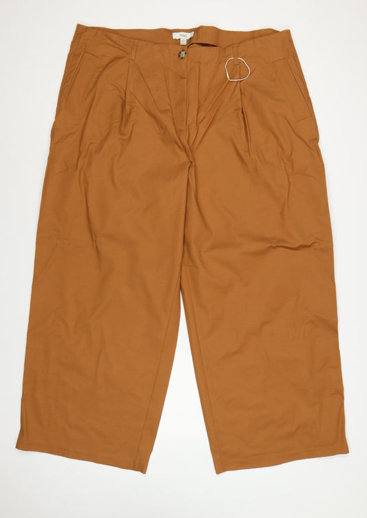 Marks & Spencer Women’s Gold Brown Size 24 Wide-Leg Trousers