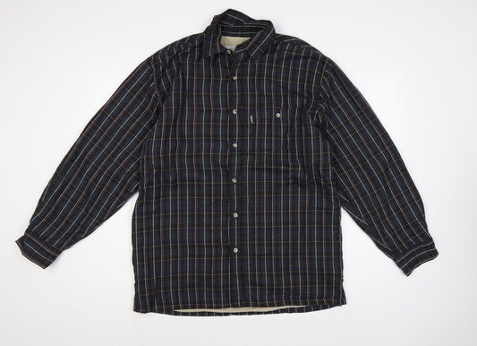 Champion Sherborne Men's Blue Check Lined Long Sleeve Button-Up Shirt M