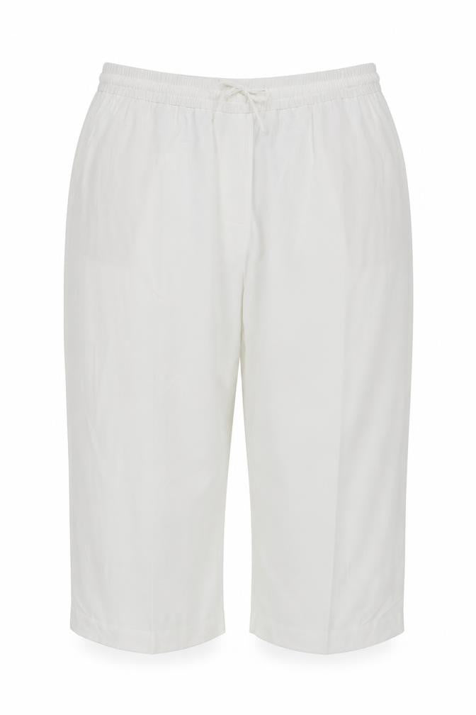 Marks & Spencer Women White UK 22 Cropped Wide-Leg Drawstring Trousers