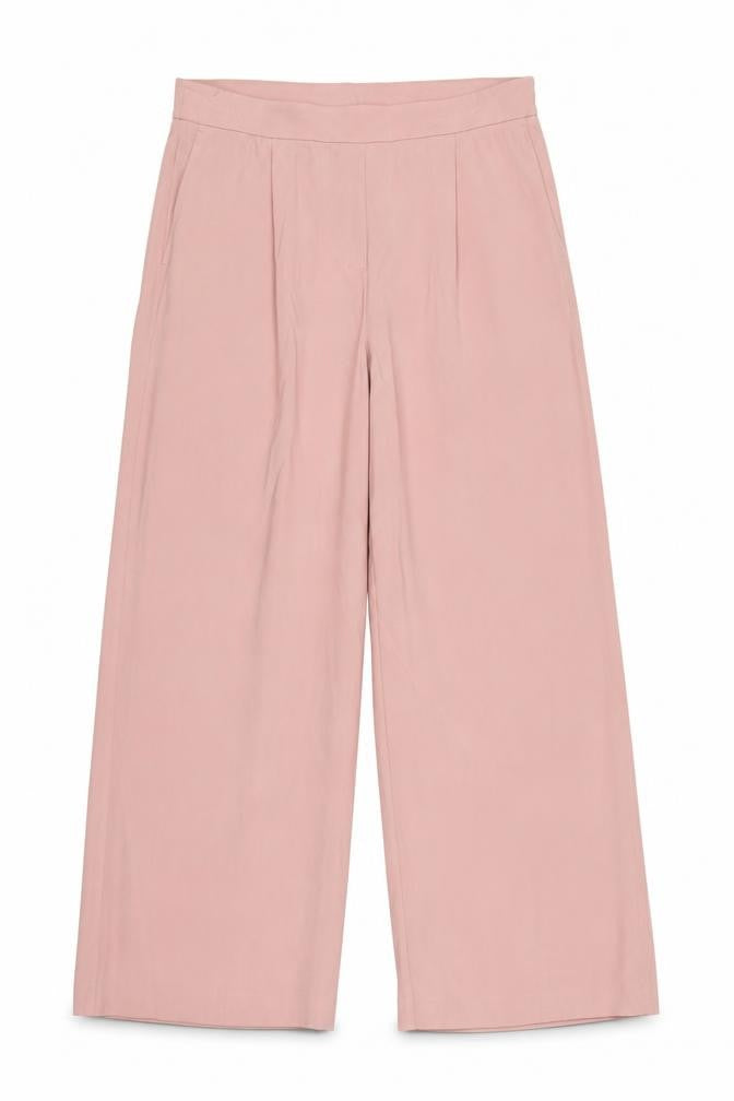 Marks & Spencer Women Pink UK 18 Wide-Leg Trousers Regular