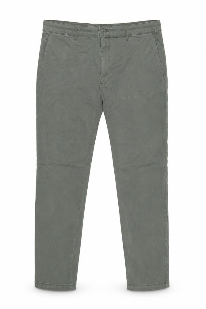 Marks & Spencer Men's Green 44/31 Chino Trousers Straight Cotton Stretch
